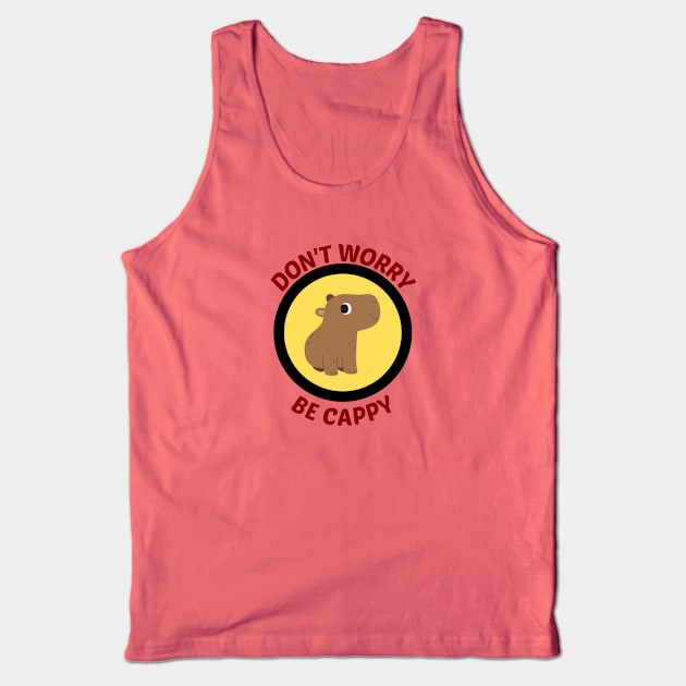 Don't Worry Be Cappy - Cappy Pun Tank Top by Allthingspunny